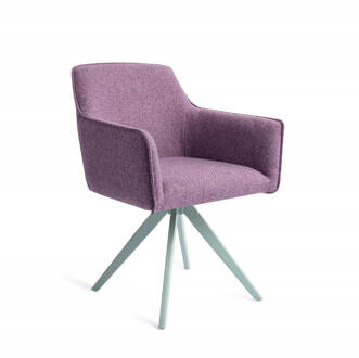 Draaibare Eetkamerstoel 'Hofu' Turn Mint, kleur Violet Daisy