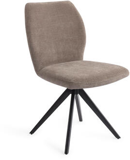 Draaibare Eetkamerstoel 'Ikata' Turn Black, kleur Mocha Mist