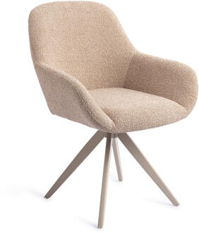 Draaibare Eetkamerstoel 'Kushi' Turn Beige, kleur Flax Relax
