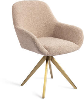 Draaibare Eetkamerstoel 'Kushi' Turn Gold, kleur Flax Relax