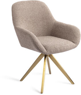 Draaibare Eetkamerstoel 'Kushi' Turn Gold, kleur Stone Haze