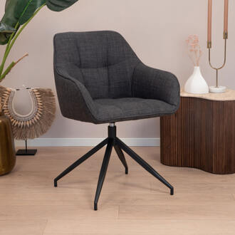 Draaibare Eetkamerstoel 'Loa' kleur Donkergrijs