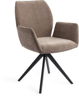 Draaibare Eetkamerstoel 'Misaki' Turn Black, kleur Mocha Mist