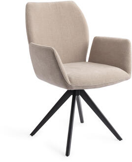 Draaibare Eetkamerstoel 'Misaki' Turn Black, kleur Sand Strand