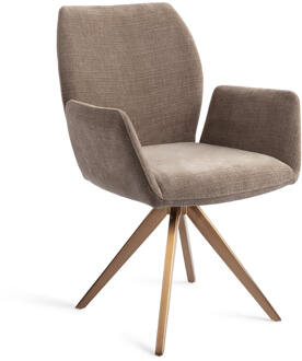 Draaibare Eetkamerstoel 'Misaki' Turn Rose, kleur Mocha Mist