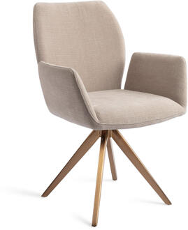 Draaibare Eetkamerstoel 'Misaki' Turn Rose, kleur Sand Strand