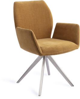 Draaibare Eetkamerstoel 'Misaki' Turn Steel, kleur Honey Harvest