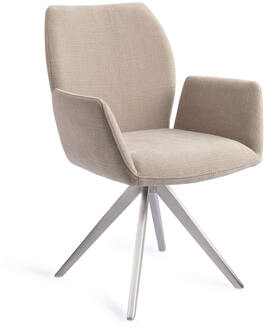 Draaibare Eetkamerstoel 'Misaki' Turn Steel, kleur Sand Strand