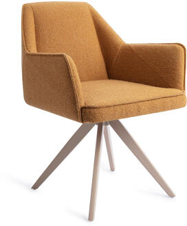 Draaibare Eetkamerstoel 'Tome' Turn Beige, kleur Masai Giraffe