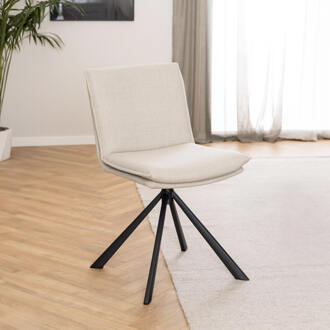 Draaibare Eetkamerstoel 'Ulysses' Stof, kleur Beige