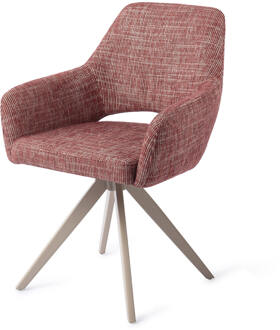 Draaibare Eetkamerstoel 'Yanai' Turn Beige, kleur Berry Bars
