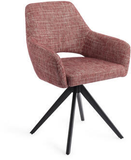 Draaibare Eetkamerstoel 'Yanai' Turn Black, kleur Berry Bars