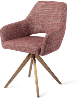Draaibare Eetkamerstoel 'Yanai' Turn Rose, kleur Berry Bars