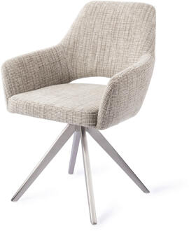 Draaibare Eetkamerstoel 'Yanai' Turn Steel, kleur Caramel Grid