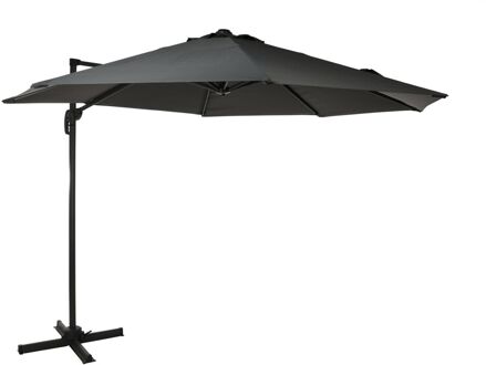 Draaibare Zweefparasol Roma 300 cm met kruisvoet - Licht Grijs