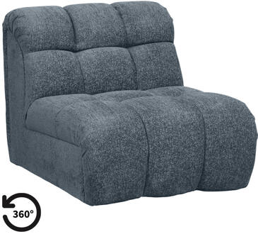 Draaifauteuil Beau - Raven - Donker - Stof - Blauw - 98x81x77 Cm