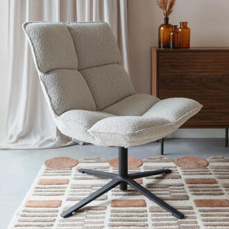 Draaifauteuil 'Cherly' Bouclé, kleur Beige