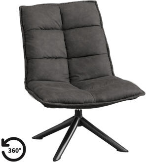 Draaifauteuil Clayton - Antraciet - Stof - Grijs - 70x99x81 Cm