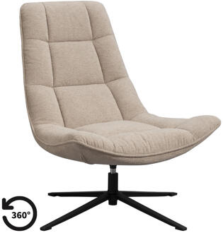 Draaifauteuil Emily - Zand - Polyester - Beige - 82x93x101 Cm