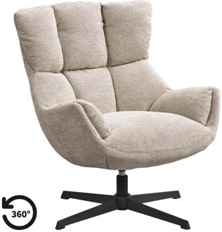 Draaifauteuil Hidde - Stof - Beige - 79x72x89 Cm