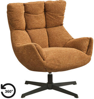 Draaifauteuil Hidde - Terra - Stof - Bruin - 79x72x89 Cm
