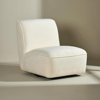 Draaifauteuil 'Kavitha' Bouclé, kleur Wit