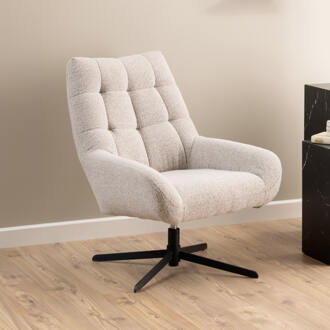 Draaifauteuil 'Nela' Bouclé, kleur Beige