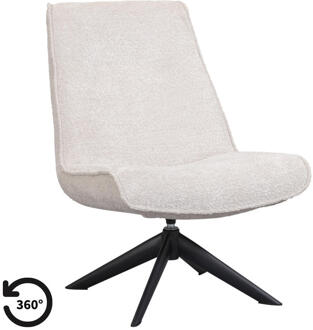 Draaifauteuil Nora - Stof - Crème - 71x68x85 Cm