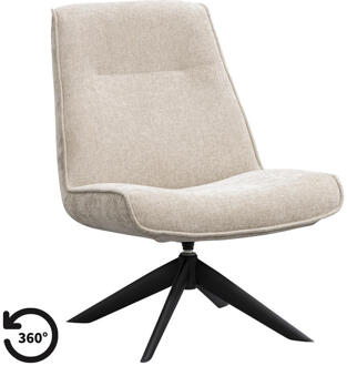 Draaifauteuil Nora - Stof - Taupe - 88x68x96 Cm