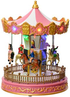 draaimolen - kermis - kerstdorp - met bewegend en licht - Kerstdorpen Multikleur