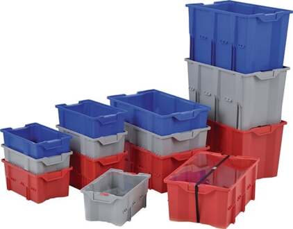 Draaistapelbak | PP rood | L480xB312xH200mm | 1 stuk - DLK1C ROT DLK1C ROT