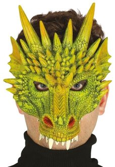 Draak of monster horror masker van foam - Halloween verkleed maskers - Enge maskers Groen
