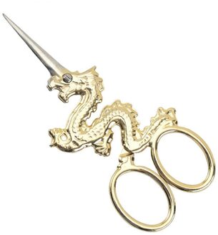 Draak Paard Schaar Kruissteek Retro Zakka Vintage Schaar Antieke Fijn Naaien Tailor Handwerken Borduren Schaar Stof Dragon goud