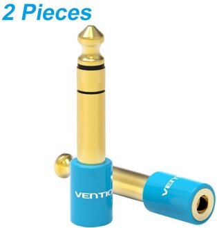 Drag 6.5 Mm Jack 3.5 Mm Microfoon Audio Plug Voor Versterker Luidspreker Elektrische Gitaar Adapter 6.35 3.5 Aux Kabel converter 2 stk