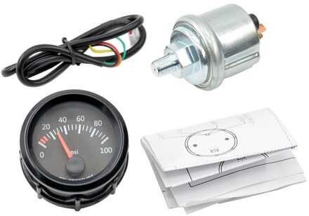Dragon 2 "52Mm Stappenmotor Witte Achtergrondverlichting Auto Oliedrukmeter Refit Instrumen 0-100 Psi meter olie- Pressure Gauge