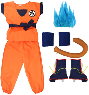 Dragon Ball Suits Son Goku Carnival anime Cosplay Costumes Top/Pant/Belt/Tail/wrister/Wig For Adult Kids