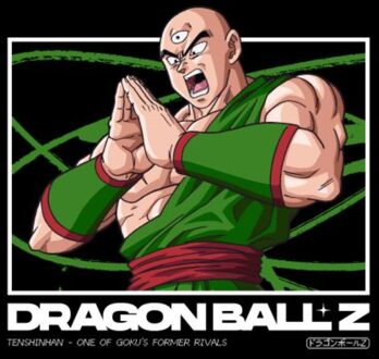 Dragon Ball Z Tenshinhan Profile Unisex T-Shirt - Black - 3XL Zwart