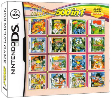 DRAGON BALLZ & Narutom 500 Games in 1 NDS Game Pack Card Super Combo Cartridge for Nintendo NDS DS 2DS New 3DS