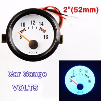 DRAGON GAUGE 2 "52mm Auto Gauge VOLT Meter Auto Voltage Meter 8 ~ 16 V Blauw Licht Zwart shell 12 V Meters