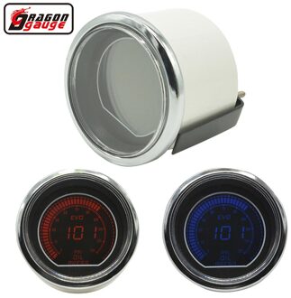 Dragon Gauge 52 Mm Wit Shell Auto Evo Oliedrukmeter Lcd Digitale Rode/Blauwe Led Backlight Rook Lens 0 ~ 150 Psi Gauge Meter