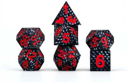 Dragon Storm Sharp Edge Silicone Dice Set Black Dragon Scales (7)