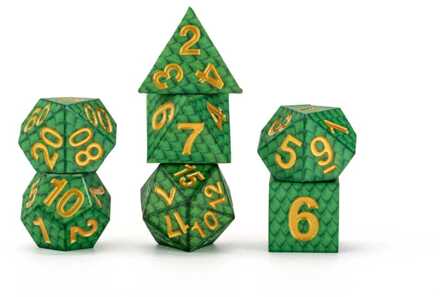 Dragon Storm Sharp Edge Silicone Dice Set Green Dragon Scales (7)