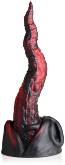 Dragon Tongue - Siliconen Dildo - Rood/Zwart - Dragon Tongue - Siliconen Dildo - Rood/Zwart