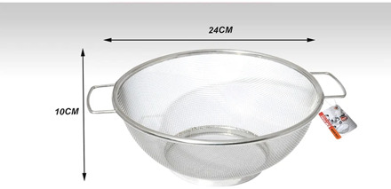 Drainer kitchen strainer with foot-fine mesh-stainless steel-Ø 24 CM