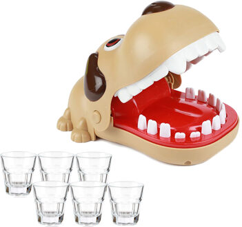 Drank spelletje de Bijtende hond inclusief shotglazen - reactie vermogen spel - drankspel