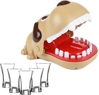 Drank spelletje de Bijtende hond inclusief shotglazen - reactie vermogen spel - drankspel