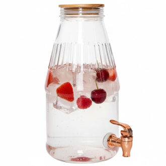 Drankdispenser - 3.8 liter - glas - limonadetap - waterdispenser - transparant