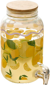 Drankdispenser - 4 liter - geel - glas - limonadetap - waterdispenser