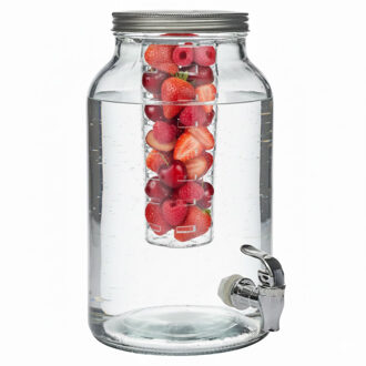 Drankdispenser - 5.5 liter - glas - limonadetap - waterdispenser - met infuser