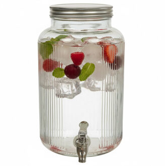 Drankdispenser - 5 liter - glas - limonadetap - waterdispenser - groen transparant